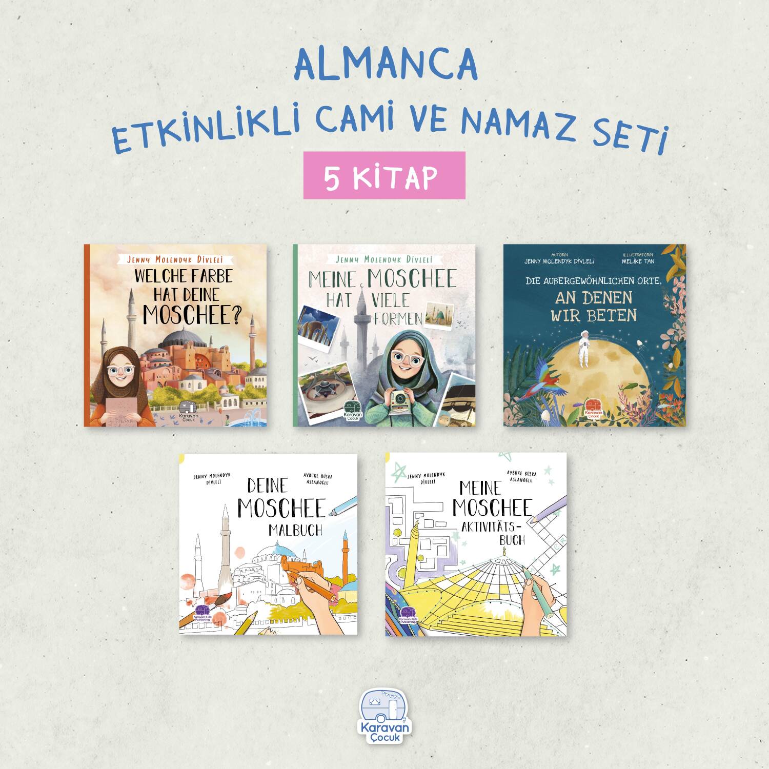 Almanca Etkinlikli Cami ve Namaz Seti (5 Kitap) Jenny Molendyk Divleli - 1