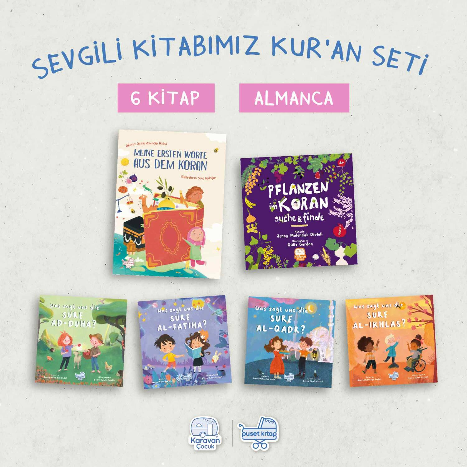 Almanca Sevgili Kitabımız Kur'an Seti, (6 Kitap) Jenny Molendyk Divleli - 1